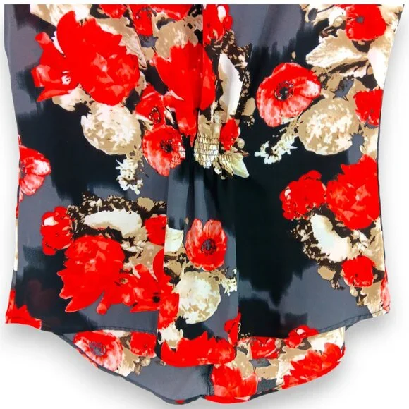 COVINGTON-Women's Ruffle Front Tank Top-Dressy-Black-Red-Work-Casual-Summer - Picture 9 of 15